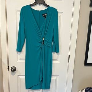 Joseph Ribkoff Turquoise 3/4 Sleeve Dress size 10